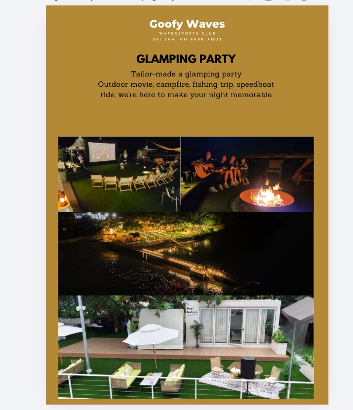 Glamping at Goofy GO PARK AQUA