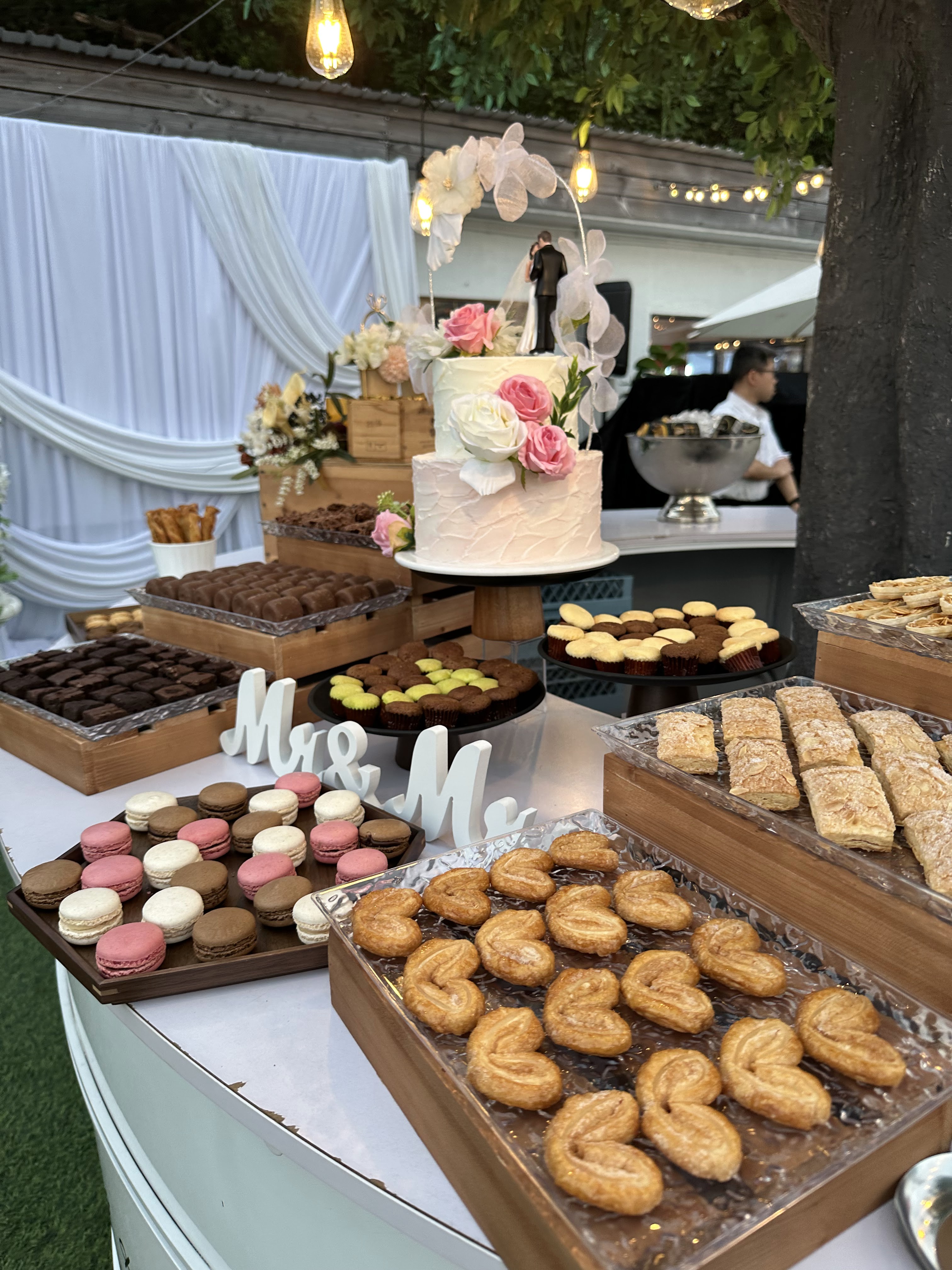 Styled catering and dining details from a Goofy Waves wedding